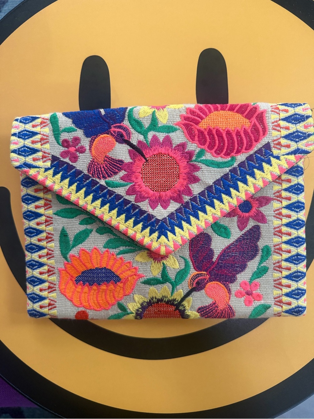 Beautiful Hand-Embroidered Mayan Artisan Clutch Crossbody Bag